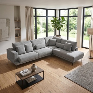 Coltar stanga Maliva, Gri, 280x210x100 cm