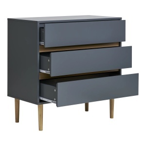 Comoda Bisley, Gri inchis, 40x80x80 cm