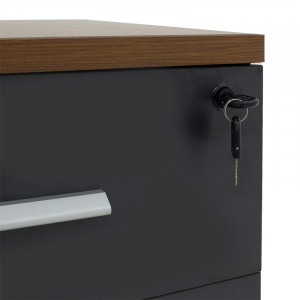 Comoda pe roti Oscar 3 sertare nuc - carbon 40x48x63cm - Img 7