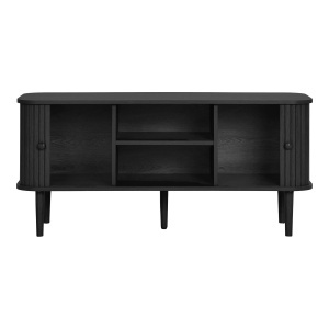 Comoda TV Nikko, Negru, 113x40x52 cm - Img 4