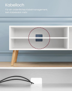 Comoda TV, Vasagle, Alb, 120x40x49 cm - Img 6