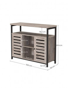 Comoda, Vasagle, LSC79BX, Maro Rustic, 35 x 100 x 81 cm - Img 4