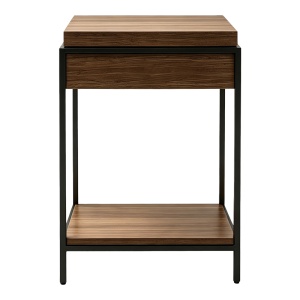 Consola cu spatiu de depozitare Odar, Nuc, 63x63x80 cm - Img 3