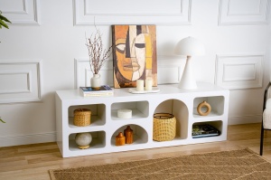 Consolă Lorin Alb 160x51x38 cm - Img 2