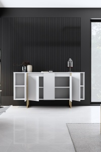 Consola Luxe Alb 160x35x80 cm - Img 5