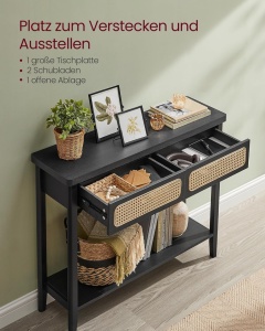 Consola Vasagle Negru 100x30x80 cm - Img 5