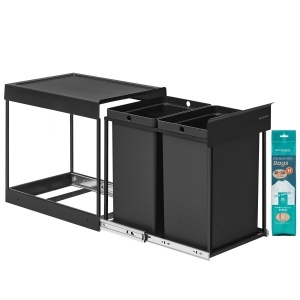 Cos de gunoi culisant Songmics Negru 48.6x32.7x44.0 cm - Img 2
