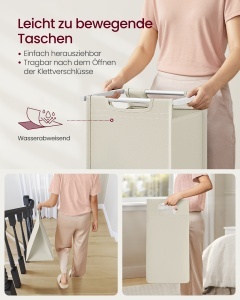 Cos de rufe Vasagle, Brenta, Alb, 71.3x33x72 cm - Img 6