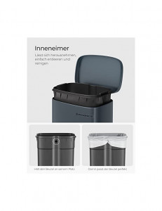 Cos pentru reciclare, 30L, Gri, LTB03GS, 35 x 25 x 63 cm - Img 5