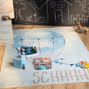 Covor eco copii My Greta Albastru deschis 115x170 cm - Img 4