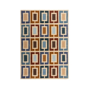 Covor Illusion Retro Blocks Albastru 80X150 cm, Flair Rugs - Img 2