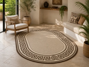 Covor Oval, Natura, Crem, 50x80 cm, Delta Oval Iuta 900 19