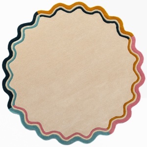 Covor rotund Leo Scallop Border Multicolor 180x180 cm - Img 2