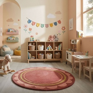 Covor rotund Lois Multicolor 120x120 cm - Img 3