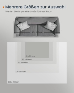 Covor Songmics Gri 230x160 cm - Img 4
