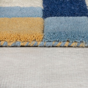 Covor traversa Lois Scallop Kai Wool Albastru 60X230 cm, Flair Rugs - Img 3
