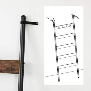 Cuier prosoape tip scara, Vasagle, Antic-Negru, 60x176 cm - Img 6