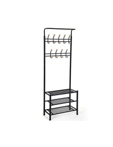 Cuier, Songmics, Metal, Negru, 68 x 35 x 187 cm
