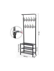 Cuier, Songmics, Metal, Negru, 68 x 35 x 187 cm - Img 4