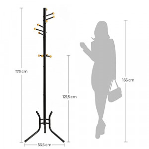 Cuier, Songmics, Negru, 52x52x173 cm - Img 7