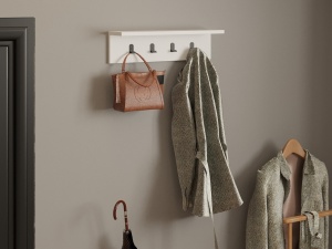 Cuier suspendat Ayla Alb 60x14.5x16.3 cm - Img 3