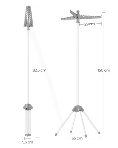Cuier uscare rufe Songmics Alb 65x65x150 cm - Img 6