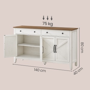 Dulap bucatarie Liry Alb 140x40x80 cm - Img 2