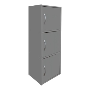 Dulap cu 3 usi, Soline, Gri deschis, 34.5x40x90.5 cm