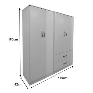 Dulap cu 4 usi, Athos, V3, Alb, 160x42x180 cm - Img 4