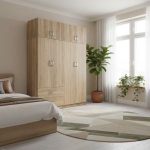 Dulap cu 4 usi, Athos, V8, Stejar, 160x42x240 cm