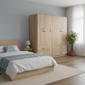 Dulap cu 5 usi, Athos, V21, Stejar, 170x42x180 cm