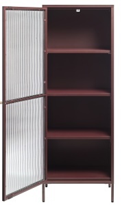 Dulap cu vitrina BRONCO, Rosu, 40x160x58 cm - Img 2