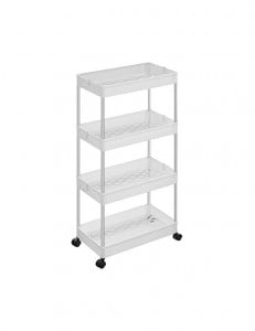 Dulap de depozitare mobil, Songmics, Alb, KSC10WT, 40 x 22 x 86 cm