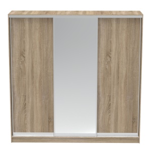 Dulap dormitor cu 2 usi glisante cu oglinda Aparador Pako World Sonoma 240x60x240 cm - Img 3