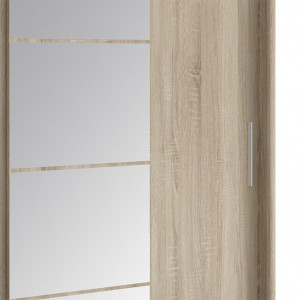 Dulap Elodie Cu 3 Usi Glisante Cu Oglinda In Sonoma 200x61x216 cm - Img 2