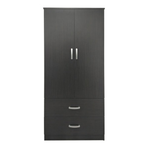 Dulap haine cu 2 usi cu sertare Lego Maro inchis 80x42x180 cm - Img 4