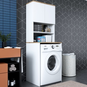 Dulap masina de spalat KD101 Alb 65x183.6x60 cm - Img 3