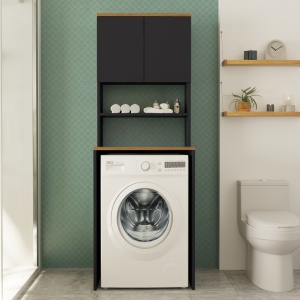 Dulap masina de spalat, Rano, Antracit, 65x60x184 cm - Img 3