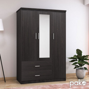 Dulap Olympus Cu 3 Uși Și Sertare + Oglindă Culoare Wenge 120x57x183 cm - Img 3
