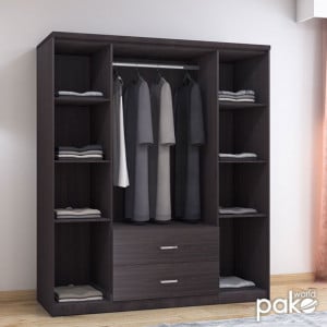 Dulap Olympus Cu 4 Uși Și Sertare Culoare Wenge 159x57x183 cm - Img 2