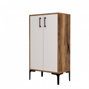 Dulap Pantofi Prag - Walnut, Alb - Img 5