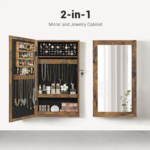 Dulap pentru bijuterii, Songmics, Maro, 67.3x9.7x37.2 cm