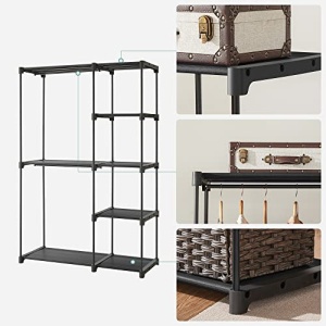 Dulap pentru haine, Songmics, Negru, 112x43x165 cm - Img 5