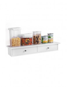 Etajera cu rafturi, Songmics, Alb, LWS65WT, 65 x 15 x 10 cm - Img 3