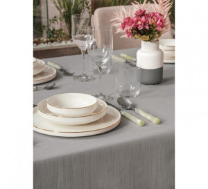 Fata de Masa Jacquard Plain Gri, 155x220 cm - Img 2