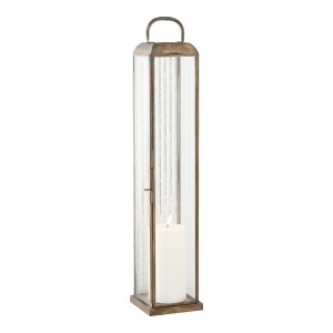 Felinar decorativ Herslev, Auriu antic, 12x12x60 cm