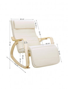 Fotoliu balansoar, Songmics, Bej, LYY10M, 150 Kg, 67 x 115 x 91 cm - Img 5