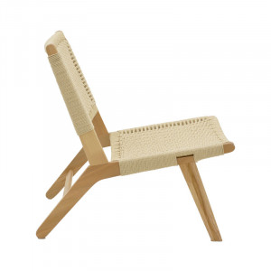 Fotoliu Filippo lemn de fag culoare lemn natural - franghie culoare lemn naturala 68x69x74cm - Img 3
