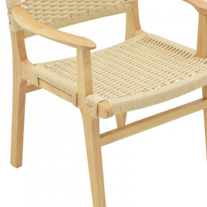Fotoliu Olivier lemn de fag culoare lemn natural funie culoare lemn naturala 62x60x85cm - Img 5