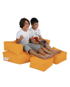 Fotoliu puf de gradina Kids Portocaliu 50x35x40 cm - Img 3